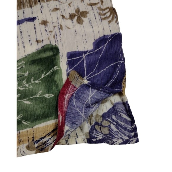 Alfred Dunner Petite Womens 12P Floral Top Colorblock Button Down Blouse - Picture 4 of 7